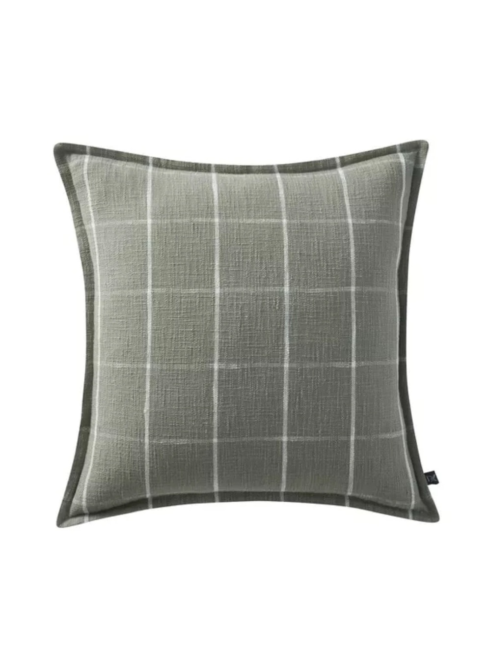 My Texas House Sienna 22” Pillow Cover Gray Windowpane Plaid